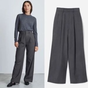 Everlane The Way High Drape Pant Wide Leg High Rise Pleated Gray Women Size 6S